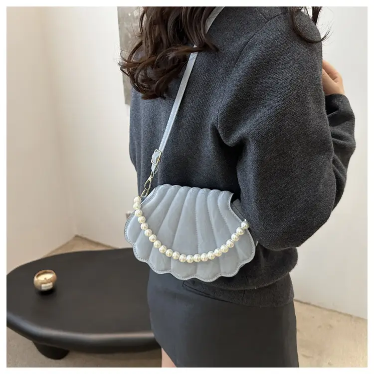 Women's Pearl Embellished Shoulder Bag White — feature 17