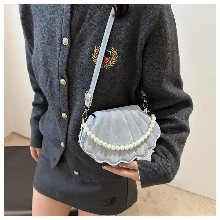Women's Pearl Embellished Shoulder Bag White — feature 19