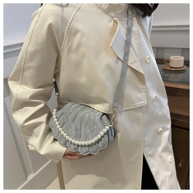 Women's Pearl Embellished Shoulder Bag White — feature 29