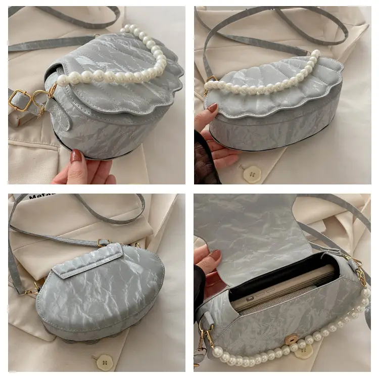 Women's Pearl Embellished Shoulder Bag White — feature 9