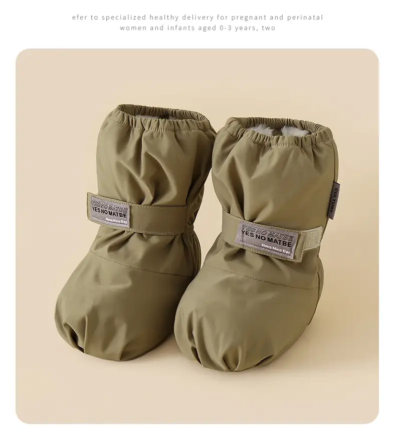 Children's Waterproof Fleece Baby Shoes Cream Two-In-One — feature 10