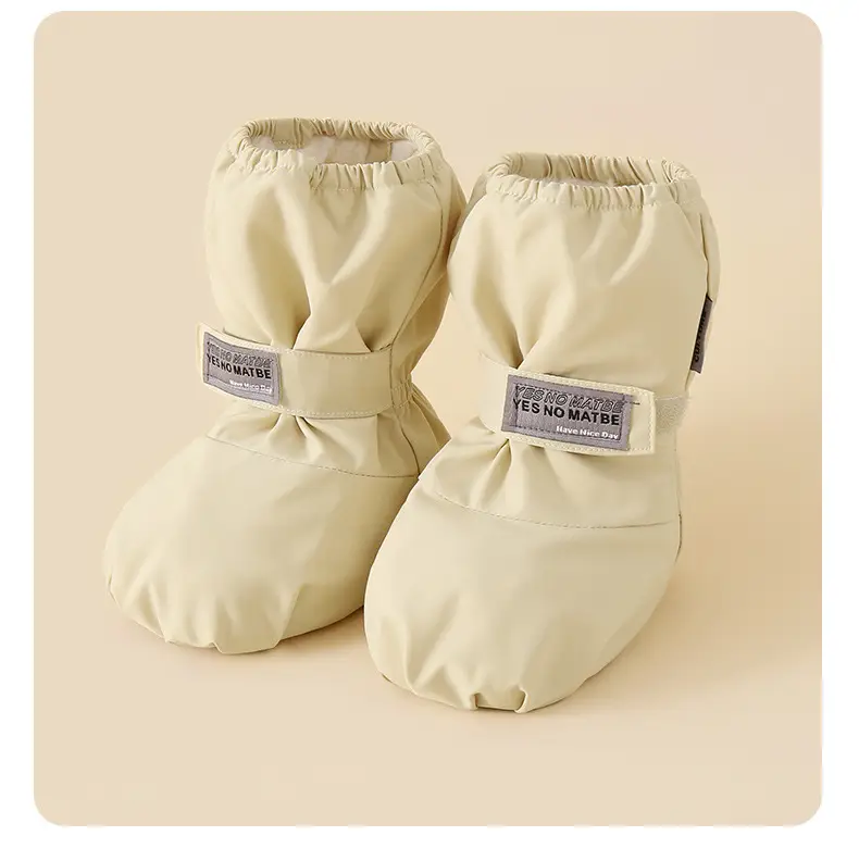 Children's Waterproof Fleece Baby Shoes Cream Two-In-One — feature 9