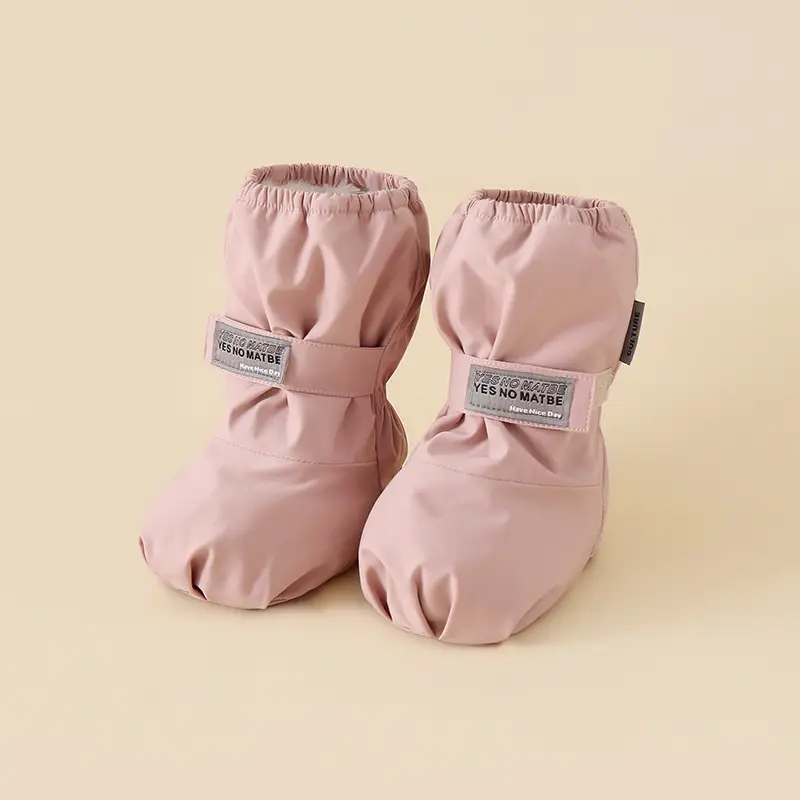 Children's Waterproof Fleece Baby Shoes Cream Two-In-One