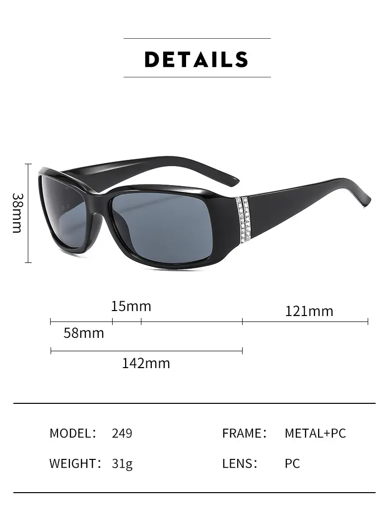 Classic European Sunglasses with Diamonds for Women — feature 9