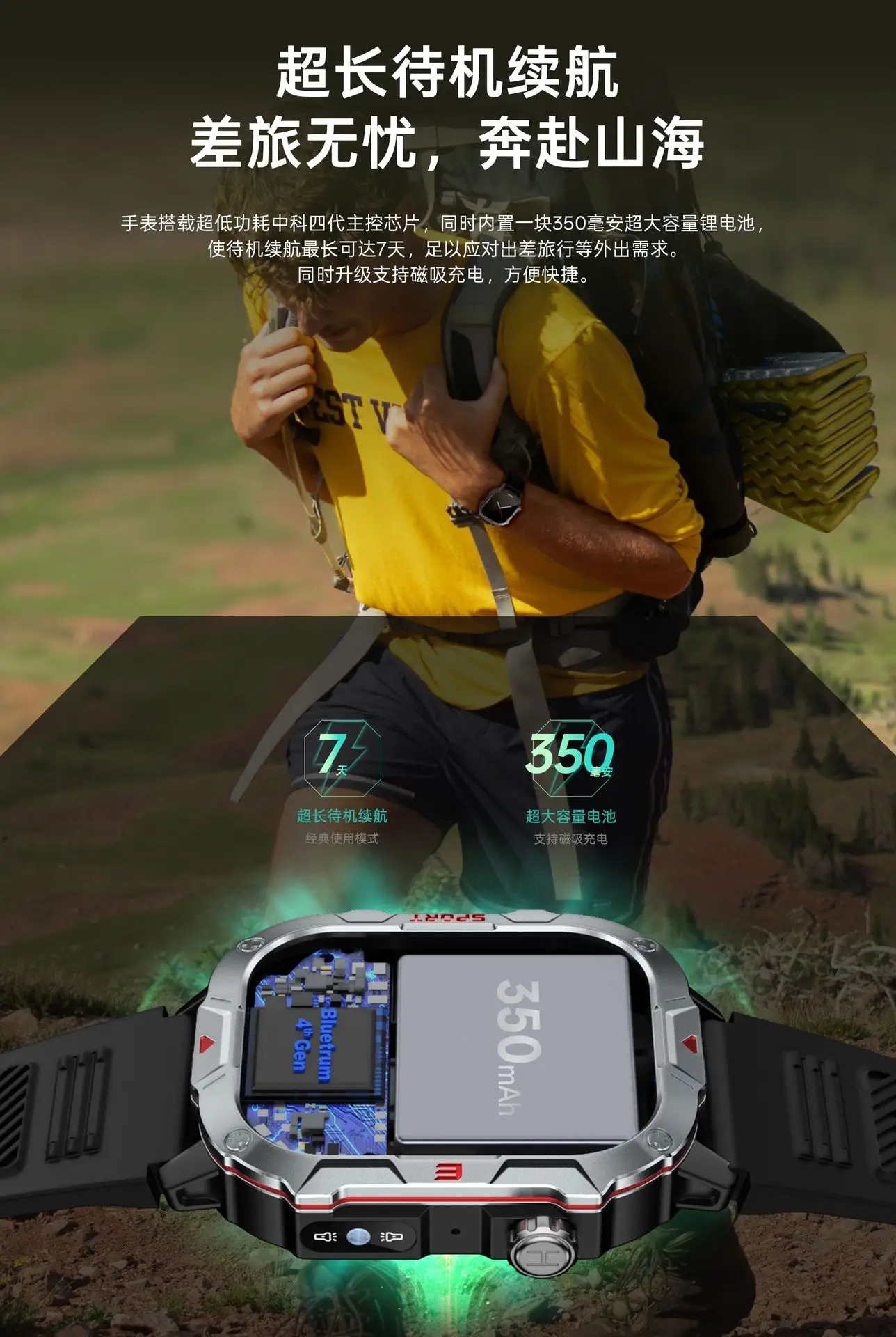Men's Bluetooth Smart Watch with Heart Rate & Blood Pressure Monitor — feature 13