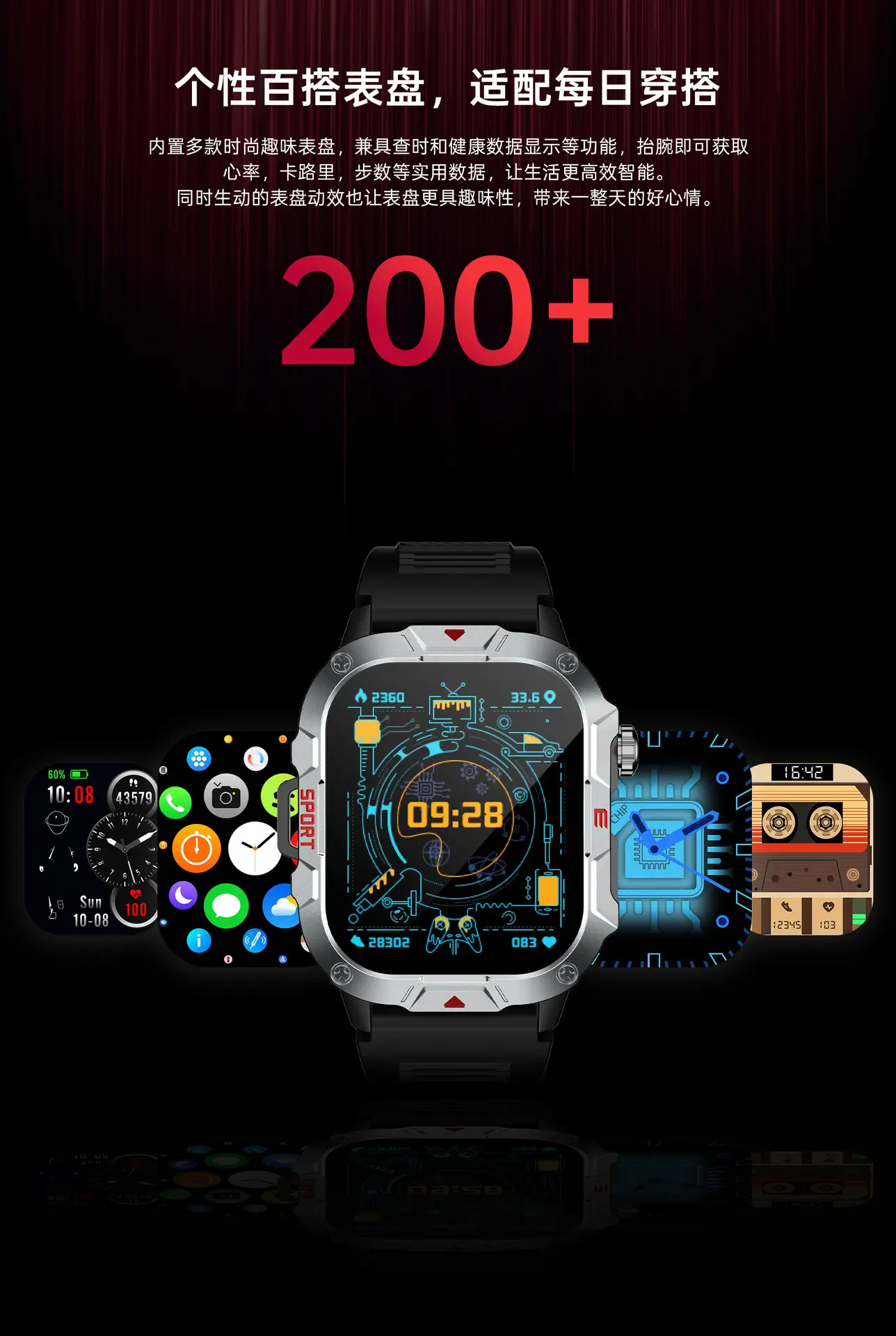 Men's Bluetooth Smart Watch with Heart Rate & Blood Pressure Monitor — feature 15