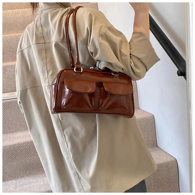 Women's 2024 Autumn Shoulder Bag Brown Korean Style — feature 31