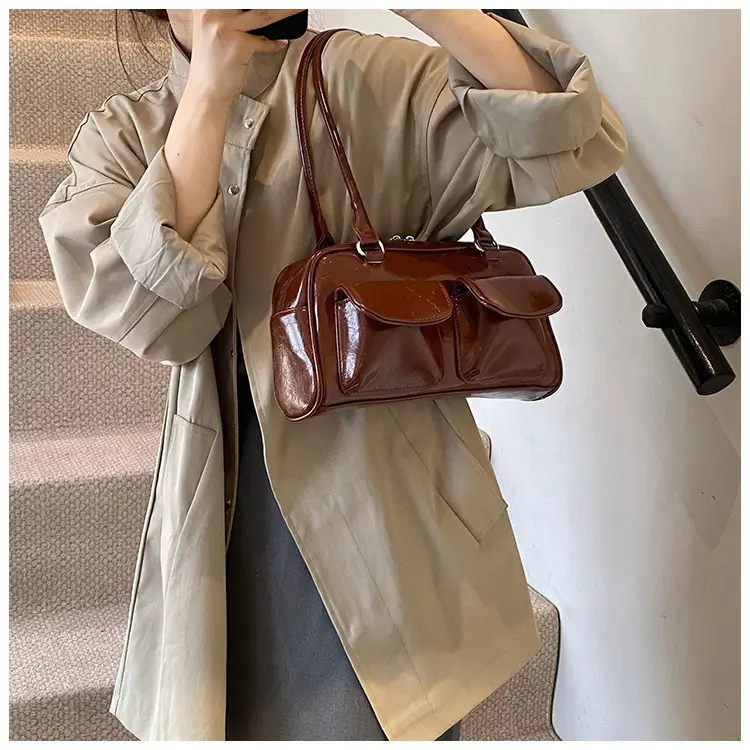 Women's 2024 Autumn Shoulder Bag Brown Korean Style — feature 32