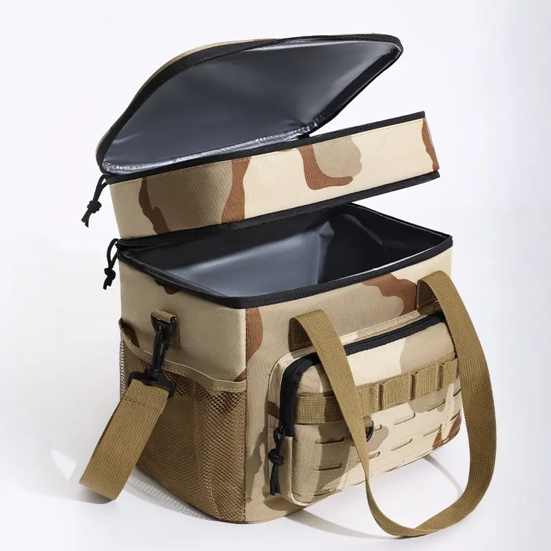 Camouflage Insulated Picnic Bag with Double Layer Ice Pack - Image 4