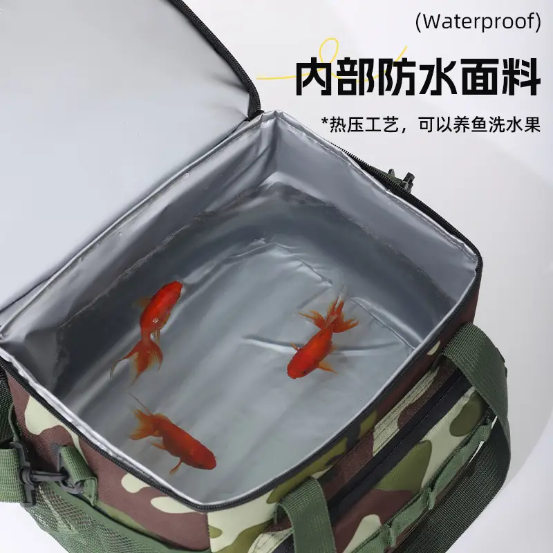 Camouflage Insulated Picnic Bag with Double Layer Ice Pack - Image 5