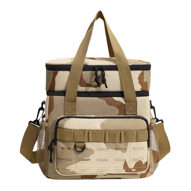 Camouflage Insulated Picnic Bag with Double Layer Ice Pack - Image 6
