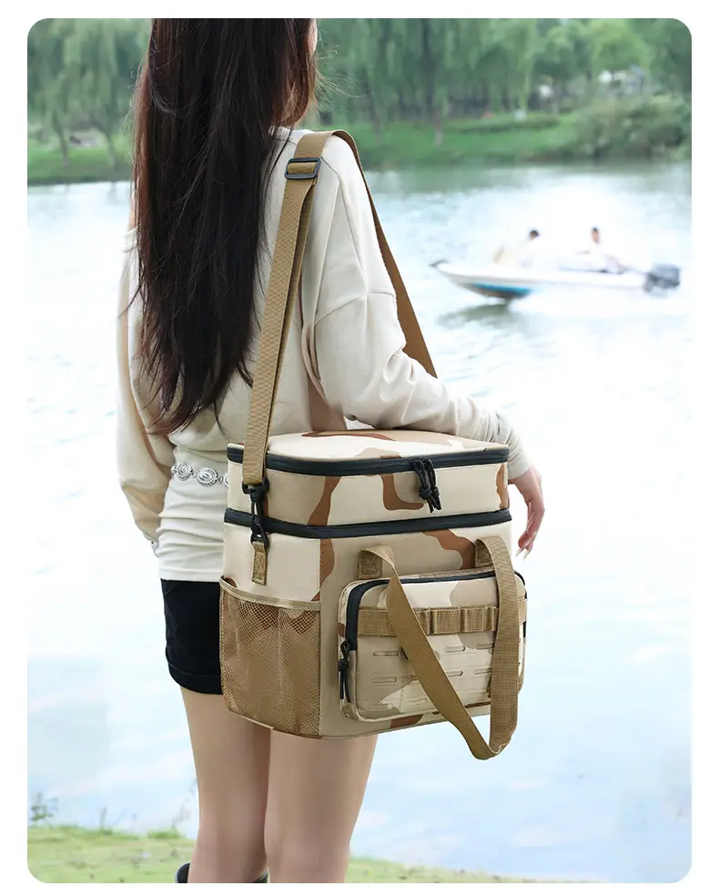 Camouflage Insulated Picnic Bag with Double Layer Ice Pack — feature 15