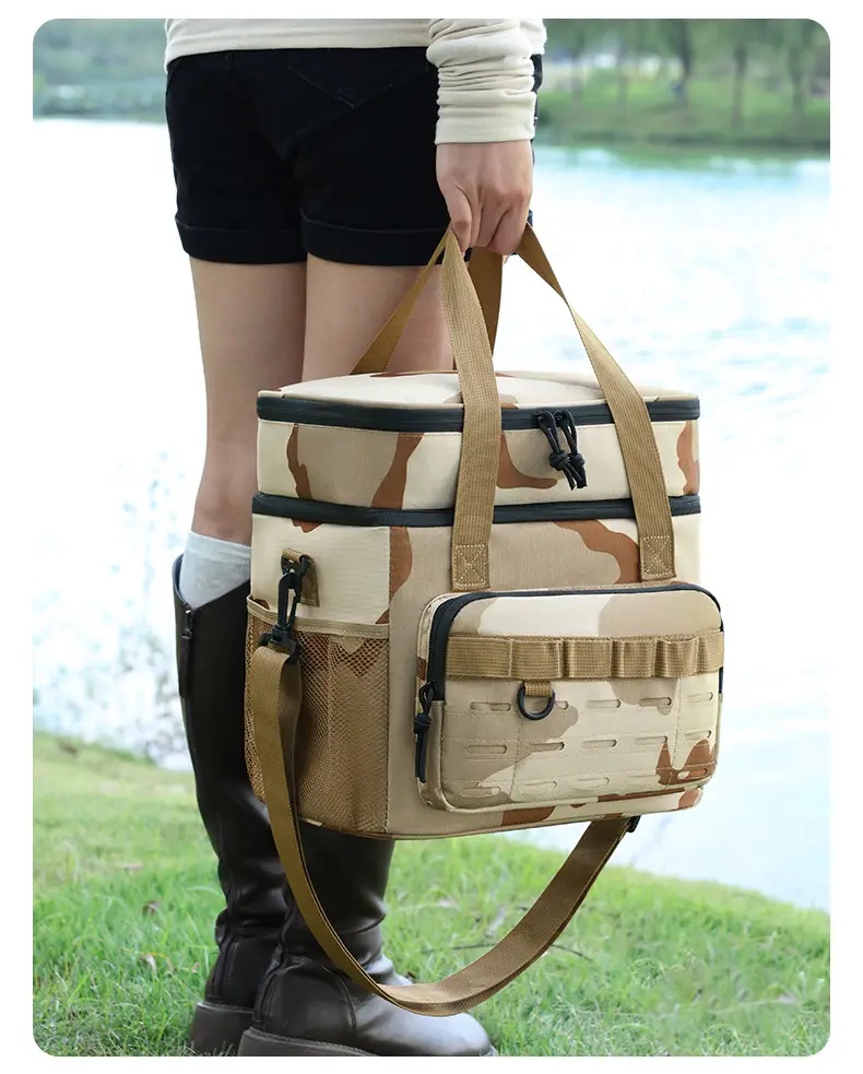 Camouflage Insulated Picnic Bag with Double Layer Ice Pack — feature 16
