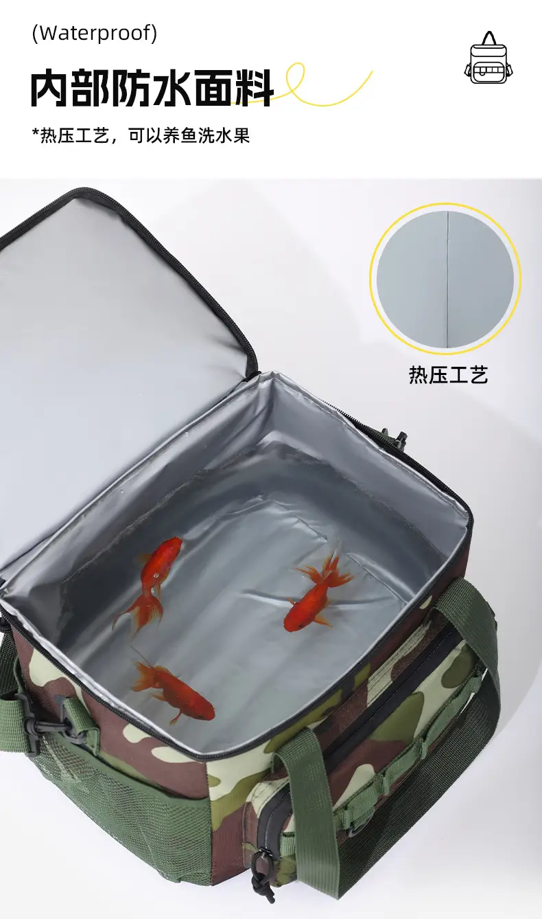 Camouflage Insulated Picnic Bag with Double Layer Ice Pack — feature 7