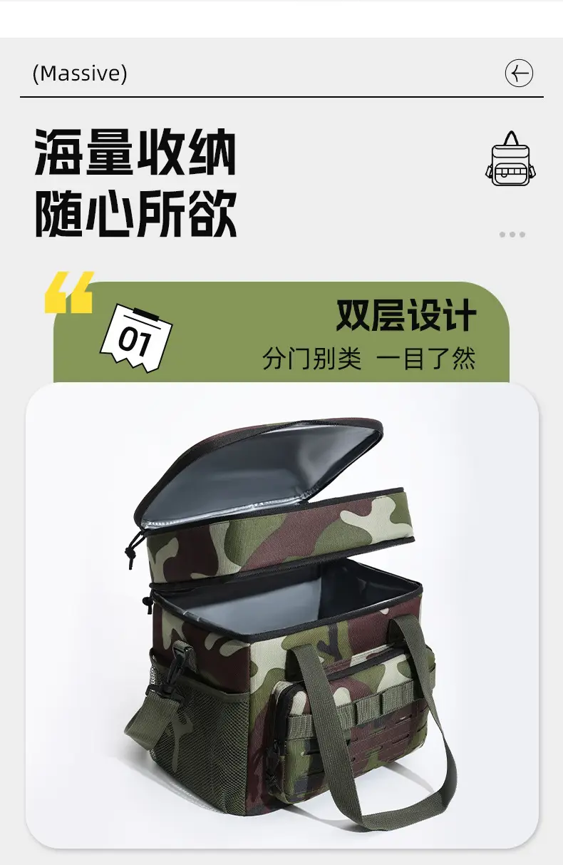 Camouflage Insulated Picnic Bag with Double Layer Ice Pack — feature 8