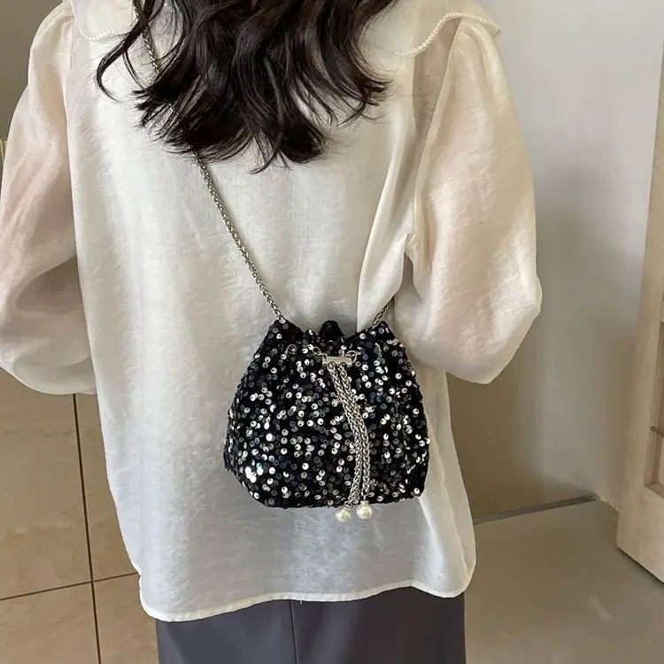 Sequins Bucket Bag Women 2024 High-end Chain - Image 7