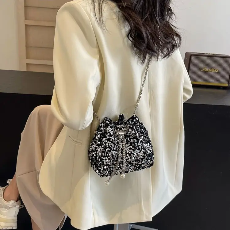 Sequins Bucket Bag Women 2024 High-end Chain - Image 8