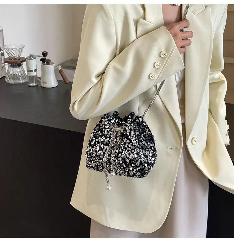 Sequins Bucket Bag Women 2024 High-end Chain — feature 10
