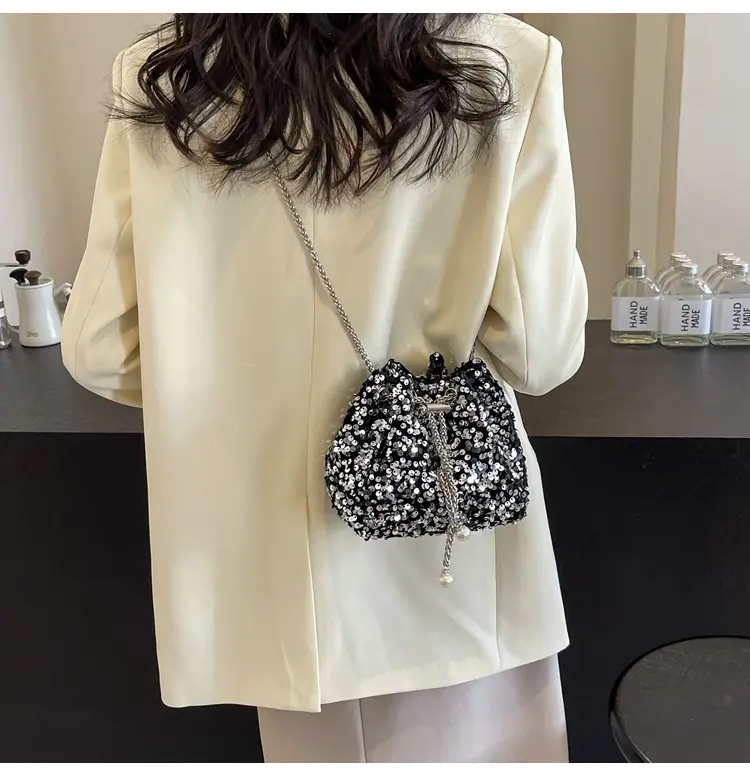 Sequins Bucket Bag Women 2024 High-end Chain — feature 11