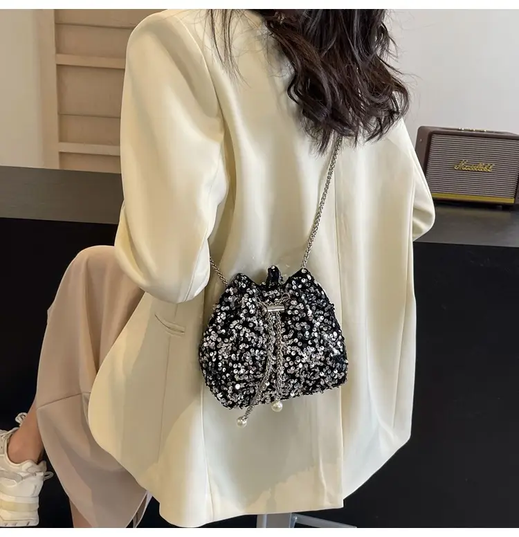 Sequins Bucket Bag Women 2024 High-end Chain — feature 12