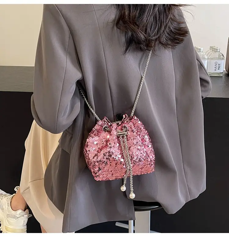 Sequins Bucket Bag Women 2024 High-end Chain — feature 14