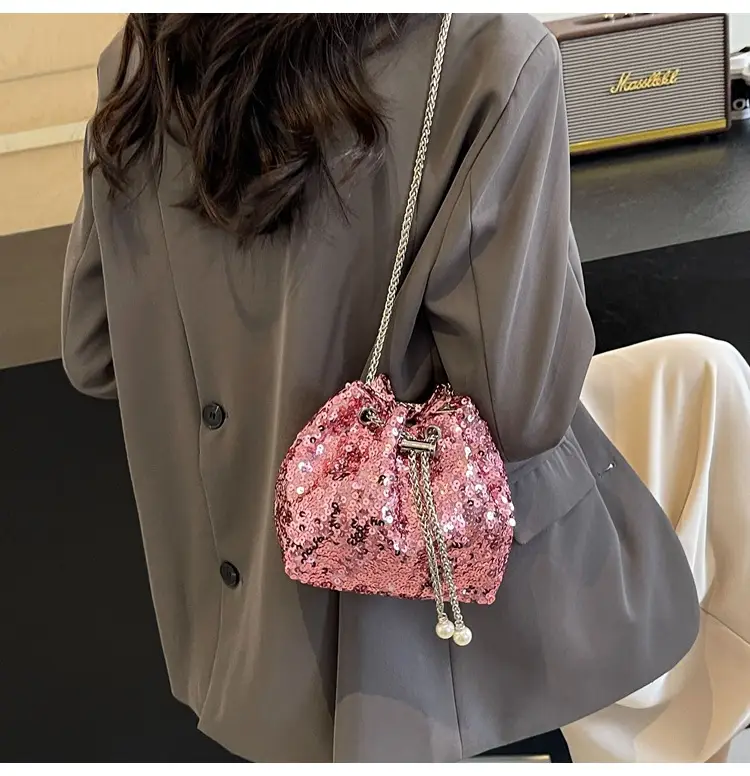 Sequins Bucket Bag Women 2024 High-end Chain — feature 15