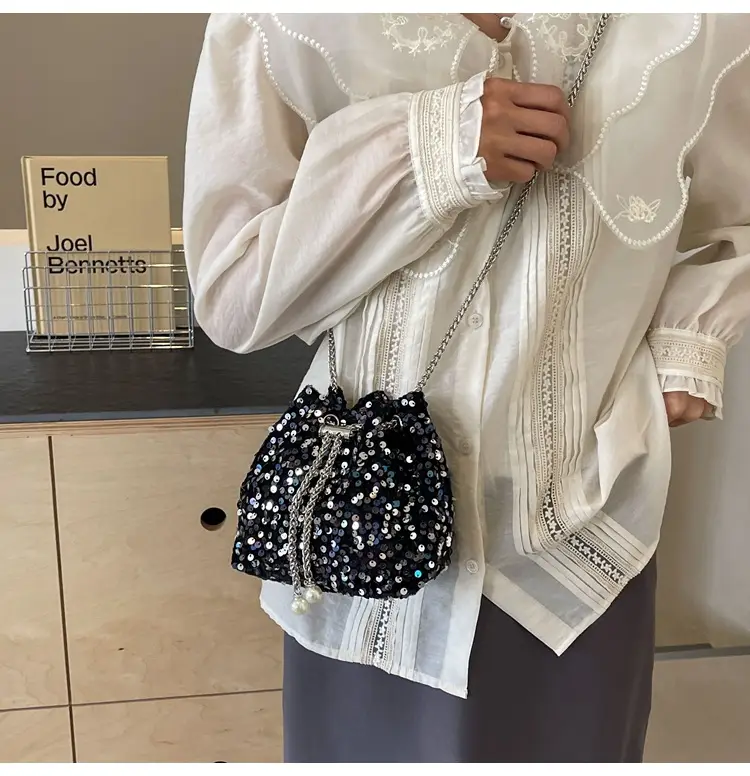 Sequins Bucket Bag Women 2024 High-end Chain — feature 16
