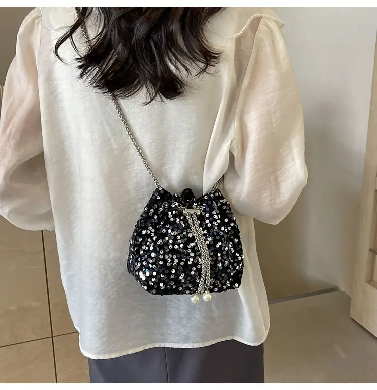 Sequins Bucket Bag Women 2024 High-end Chain — feature 17