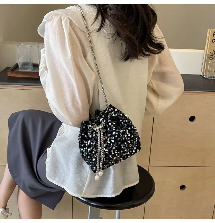 Sequins Bucket Bag Women 2024 High-end Chain — feature 18