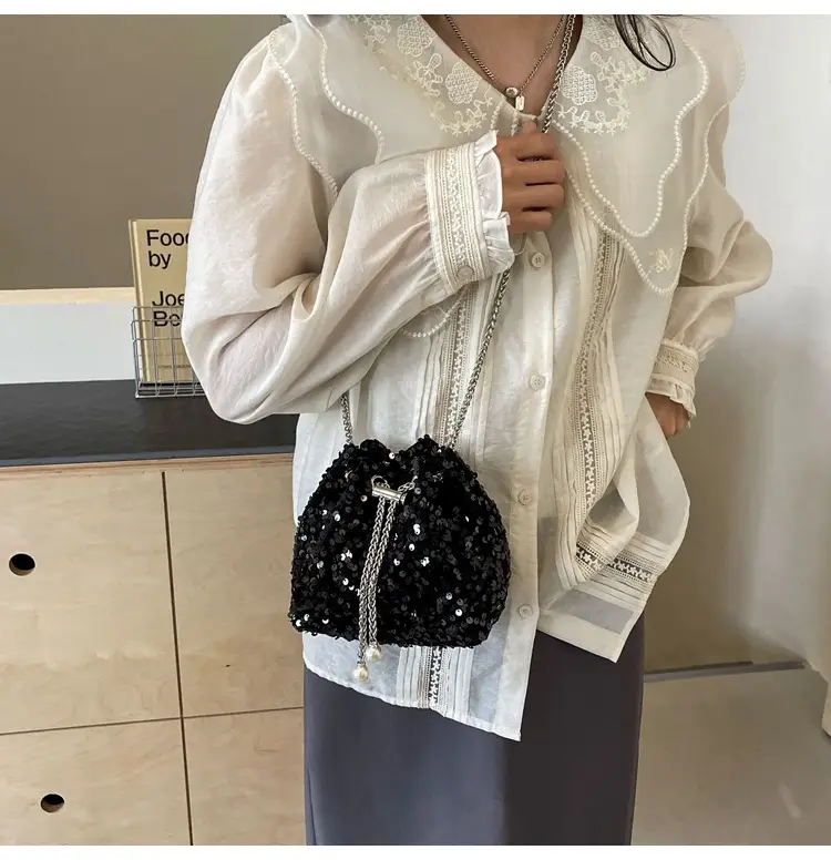 Sequins Bucket Bag Women 2024 High-end Chain — feature 19