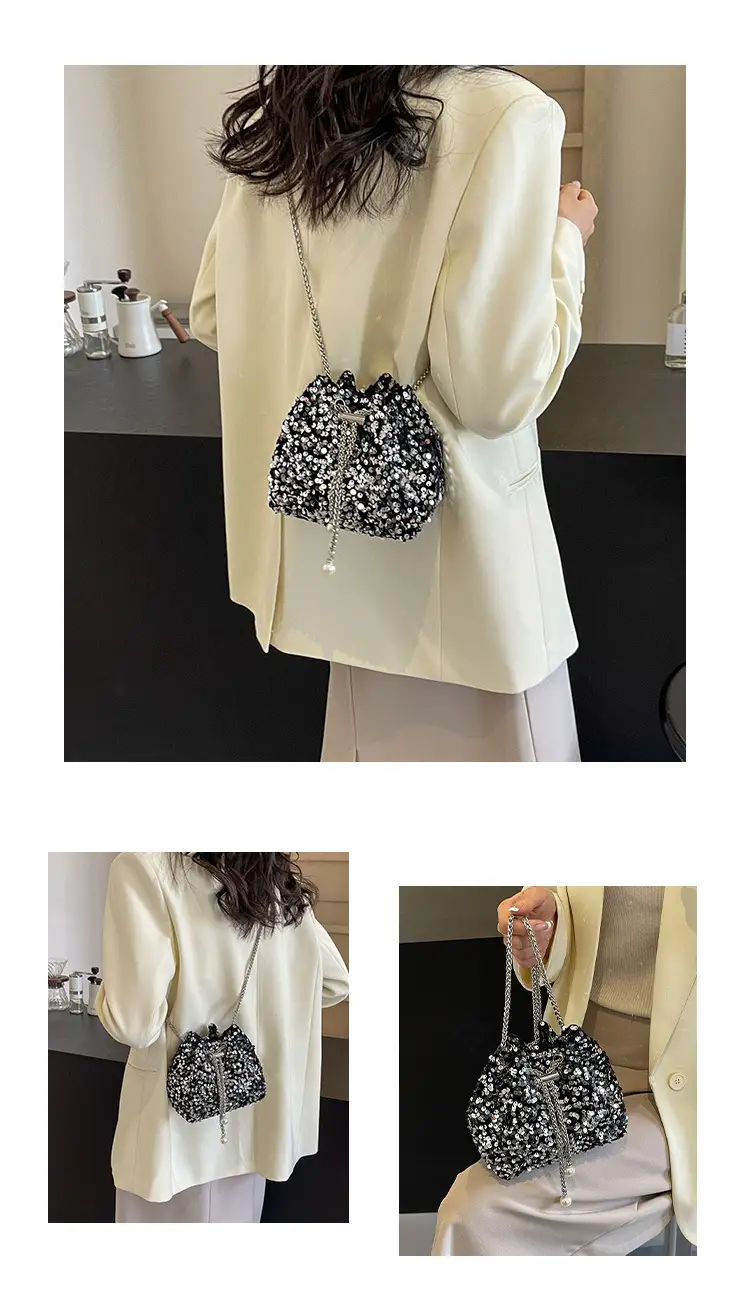 Sequins Bucket Bag Women 2024 High-end Chain — feature 22