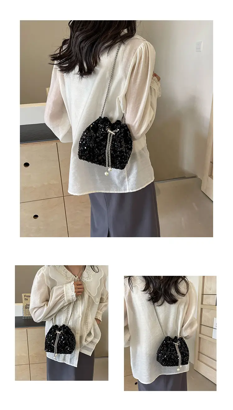 Sequins Bucket Bag Women 2024 High-end Chain — feature 23