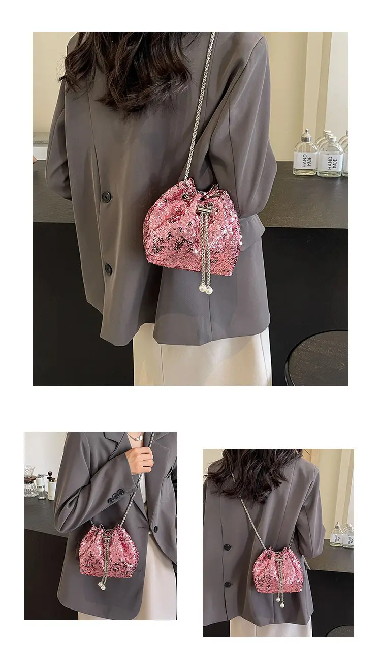 Sequins Bucket Bag Women 2024 High-end Chain — feature 24
