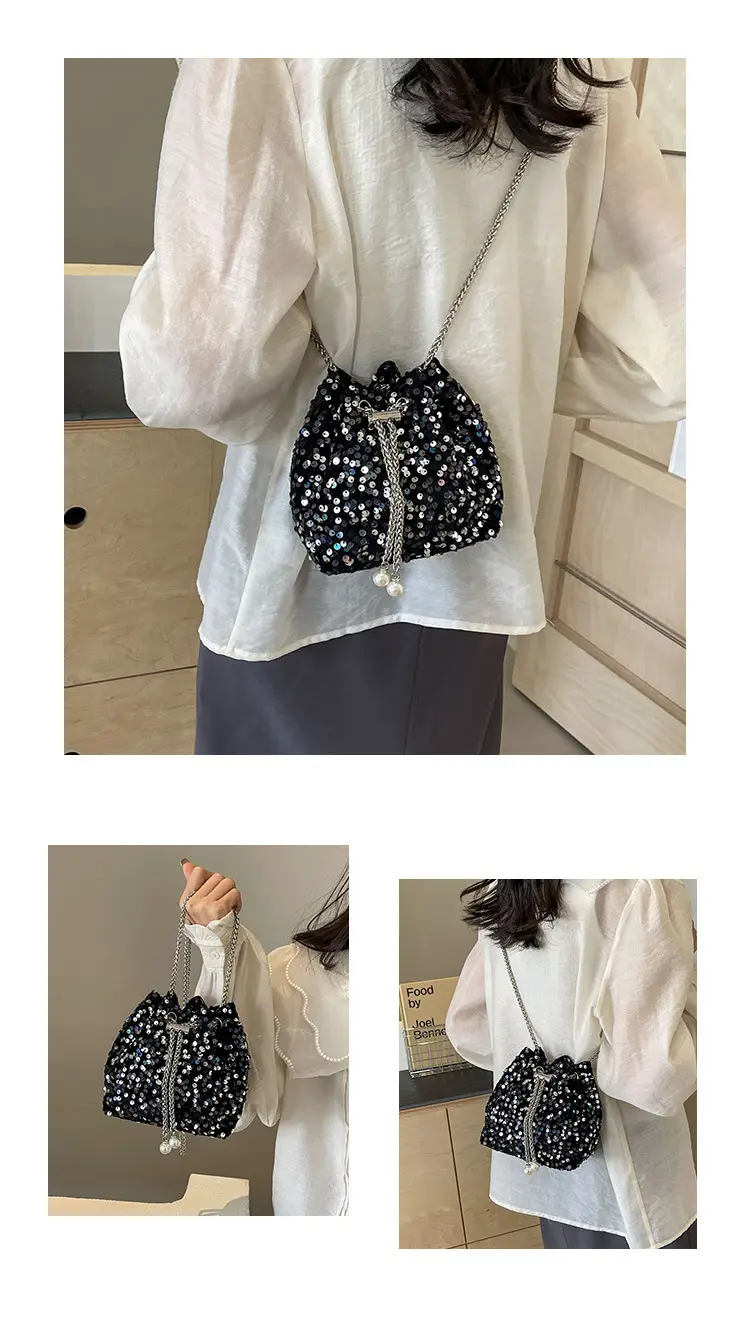 Sequins Bucket Bag Women 2024 High-end Chain — feature 25