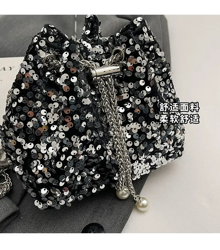 Sequins Bucket Bag Women 2024 High-end Chain — feature 4