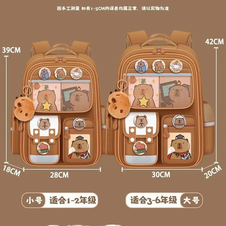 Kapibala Schoolbag Primary School Students Grades 1-3-6 Spine Protection and Burden Reduction Cartoon Kidsren's Schoolbag Large Capacity Backpack