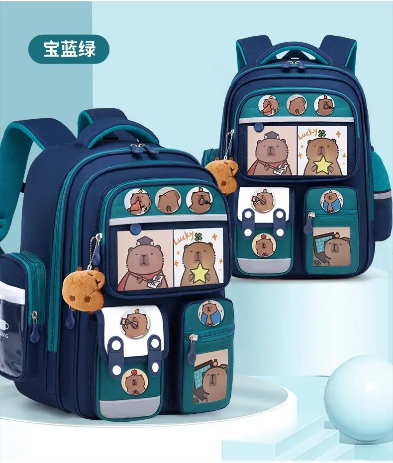 Kapibala Schoolbag Primary School Students Grades 1-3-6 Spine Protection and Burden Reduction Cartoon Kidsren's Schoolbag Large Capacity Backpack — feature 19