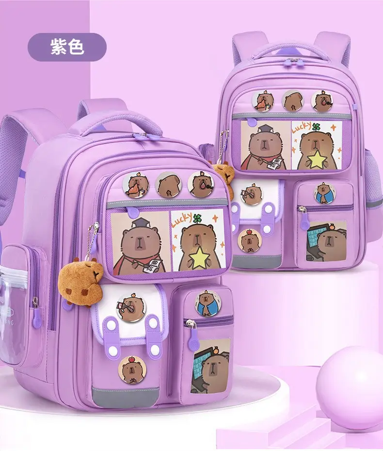 Kapibala Schoolbag Primary School Students Grades 1-3-6 Spine Protection and Burden Reduction Cartoon Kidsren's Schoolbag Large Capacity Backpack — feature 20