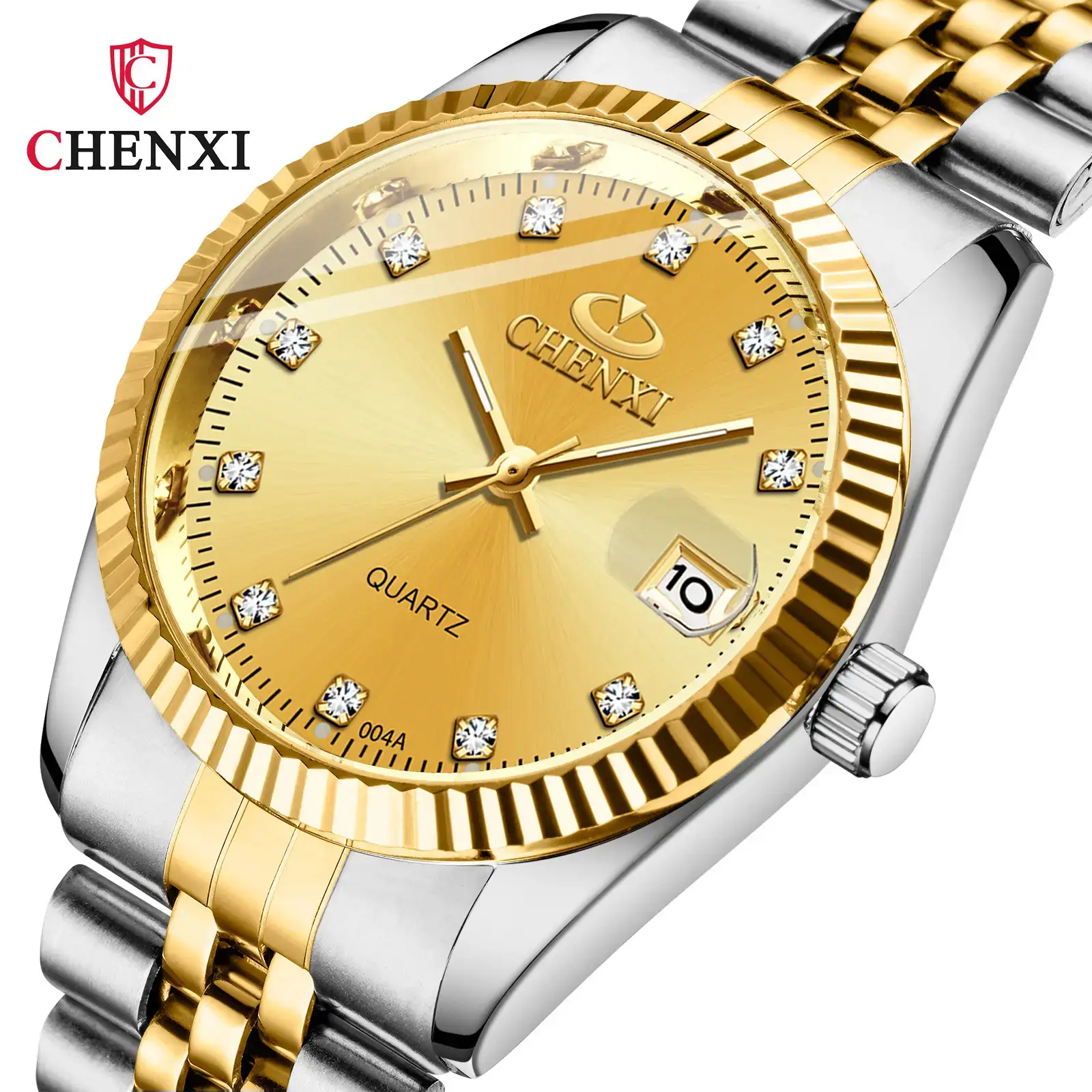 Chenxi Gold Silver Couple Watches with Calendar & Quartz - Image 10