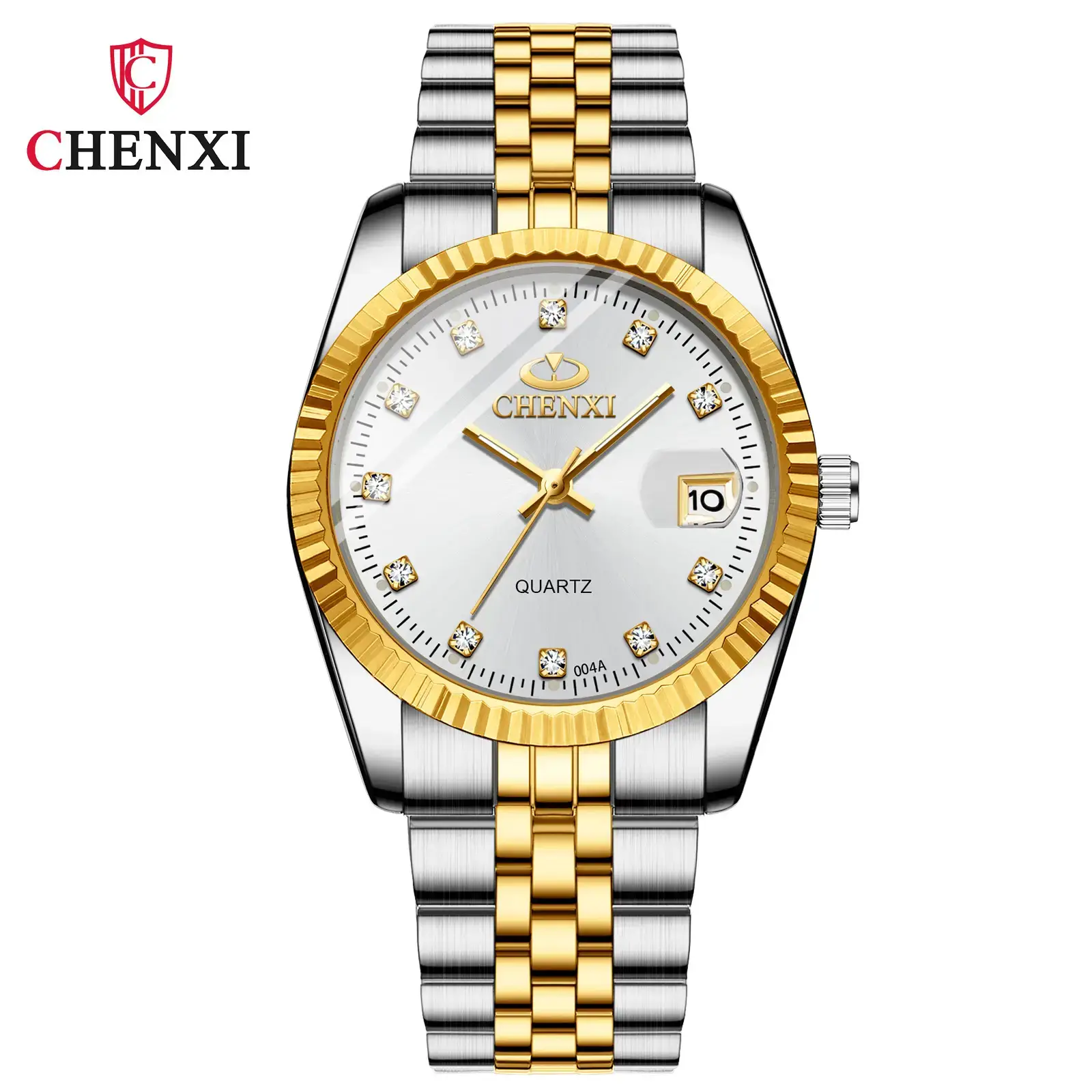 Chenxi Gold Silver Couple Watches with Calendar & Quartz - Image 3