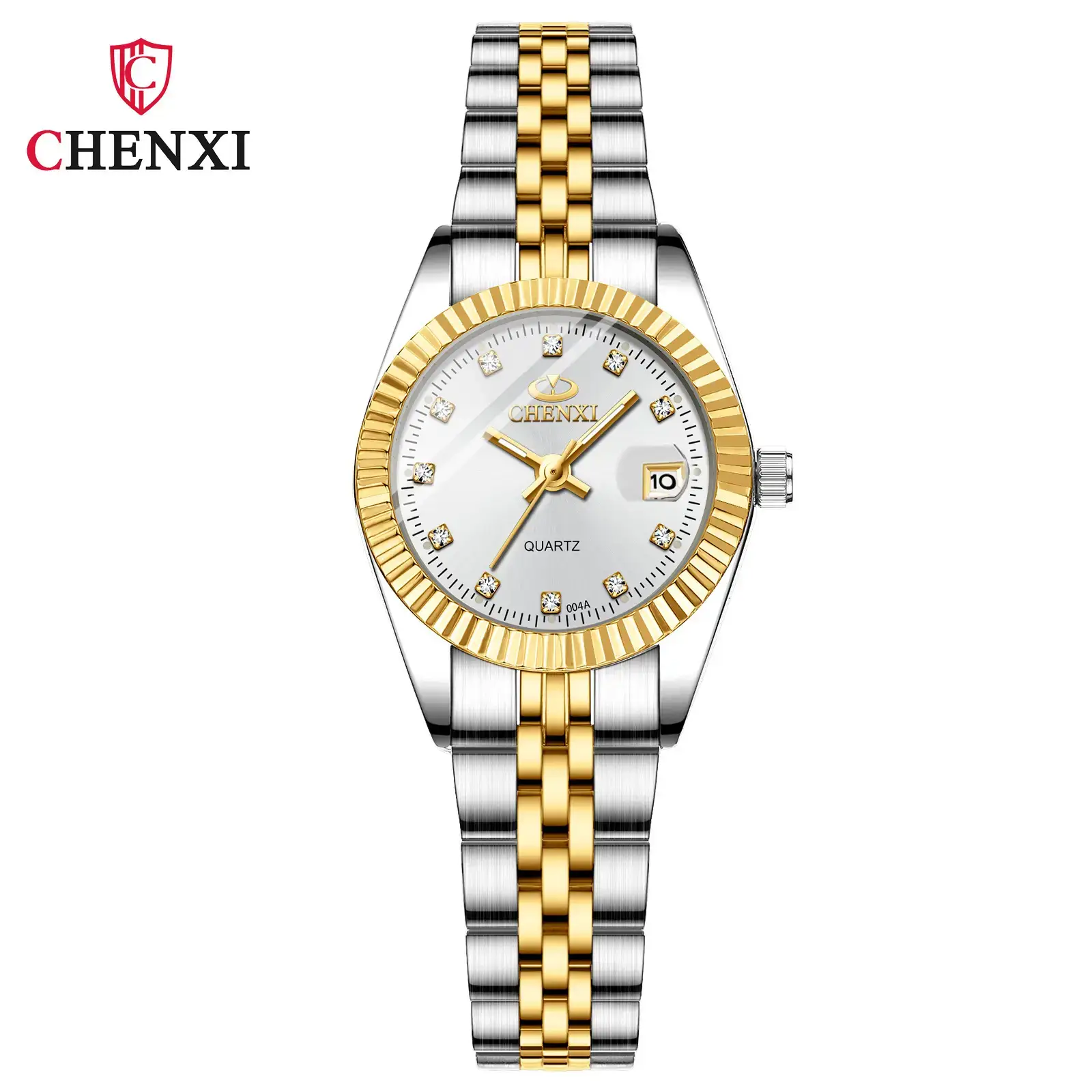 Chenxi Gold Silver Couple Watches with Calendar & Quartz - Image 4