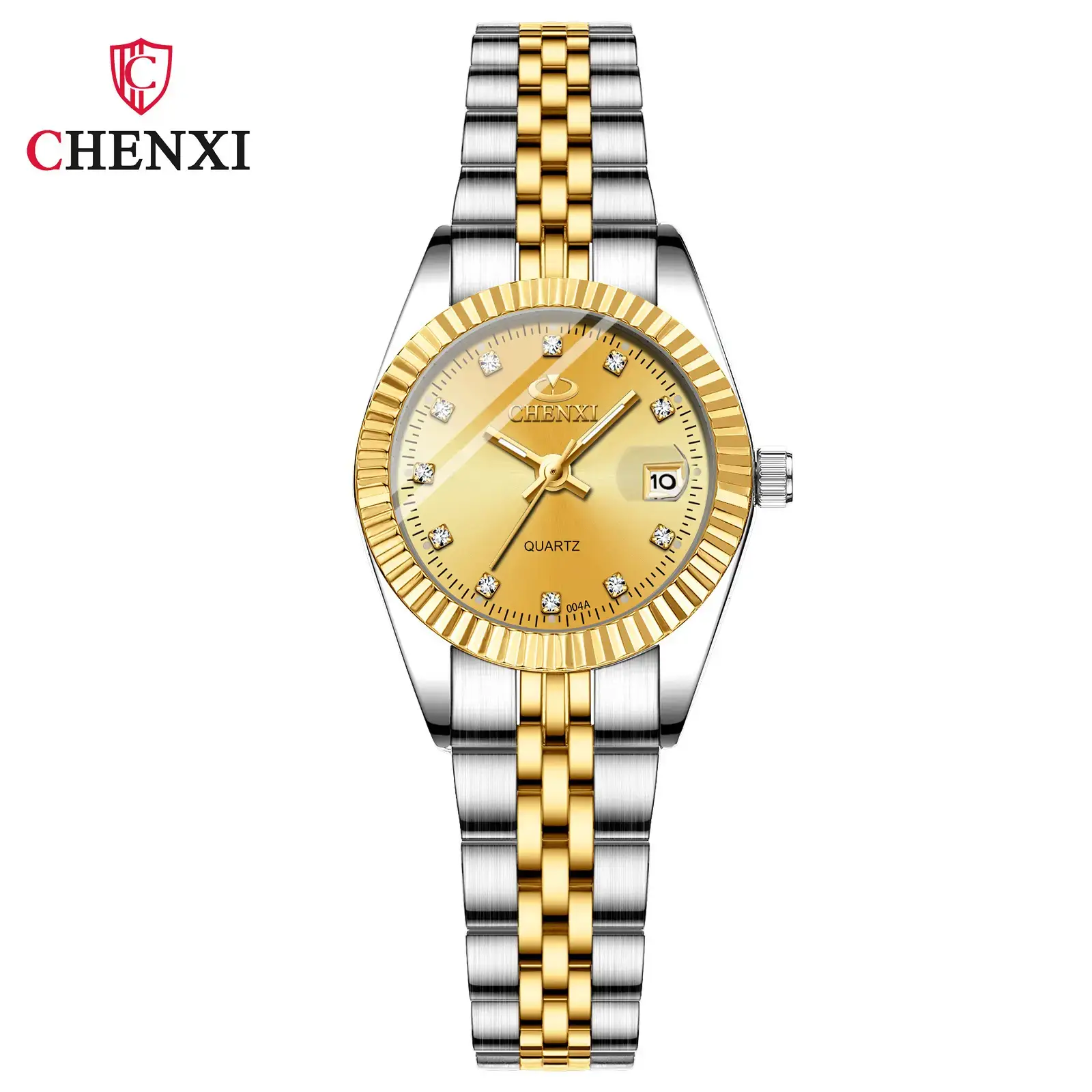 Chenxi Gold Silver Couple Watches with Calendar & Quartz - Image 6