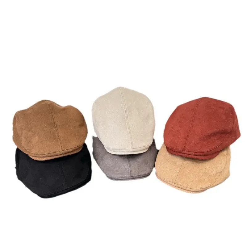 Women's Black Suede Forward Cap Winter Casual - Image 11