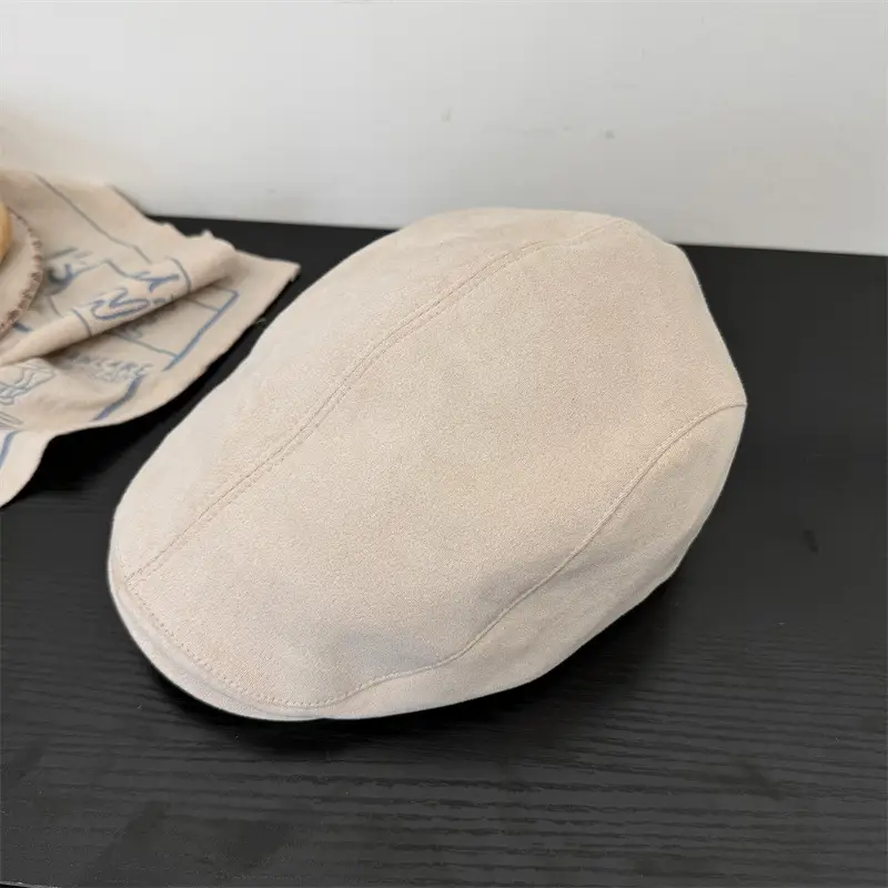 Women's Black Suede Forward Cap Winter Casual - Image 3