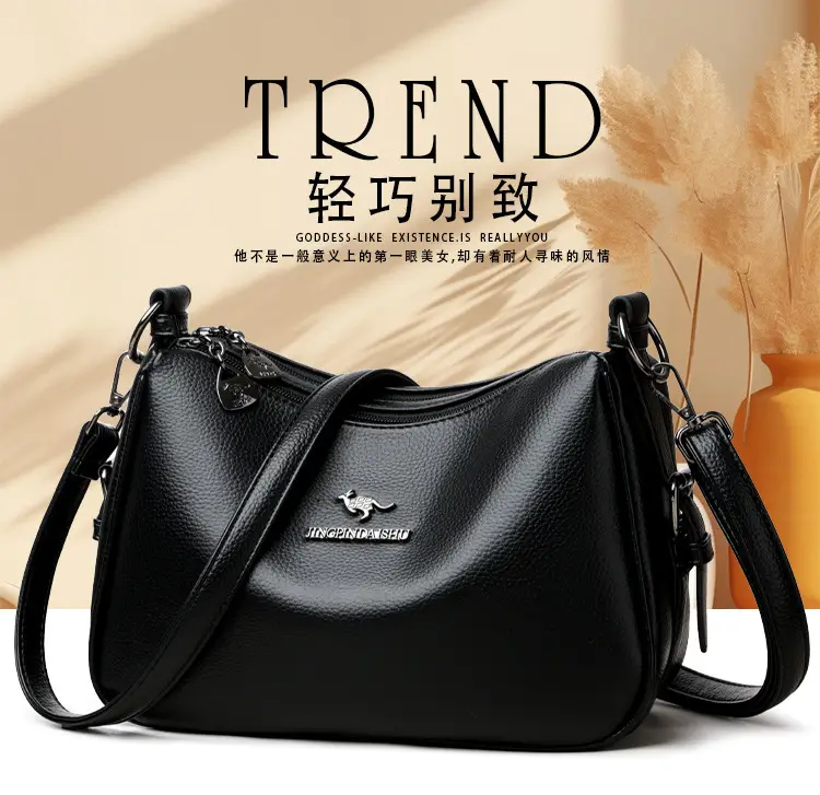 Black Kangaroo Shoulder Tote Bag Women 2024 — feature 1