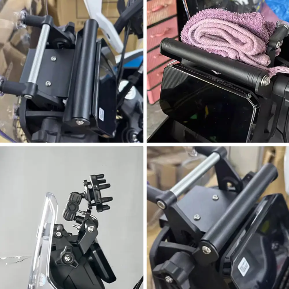 Multi-Function Motorcycle GPS Bracket Black Metal