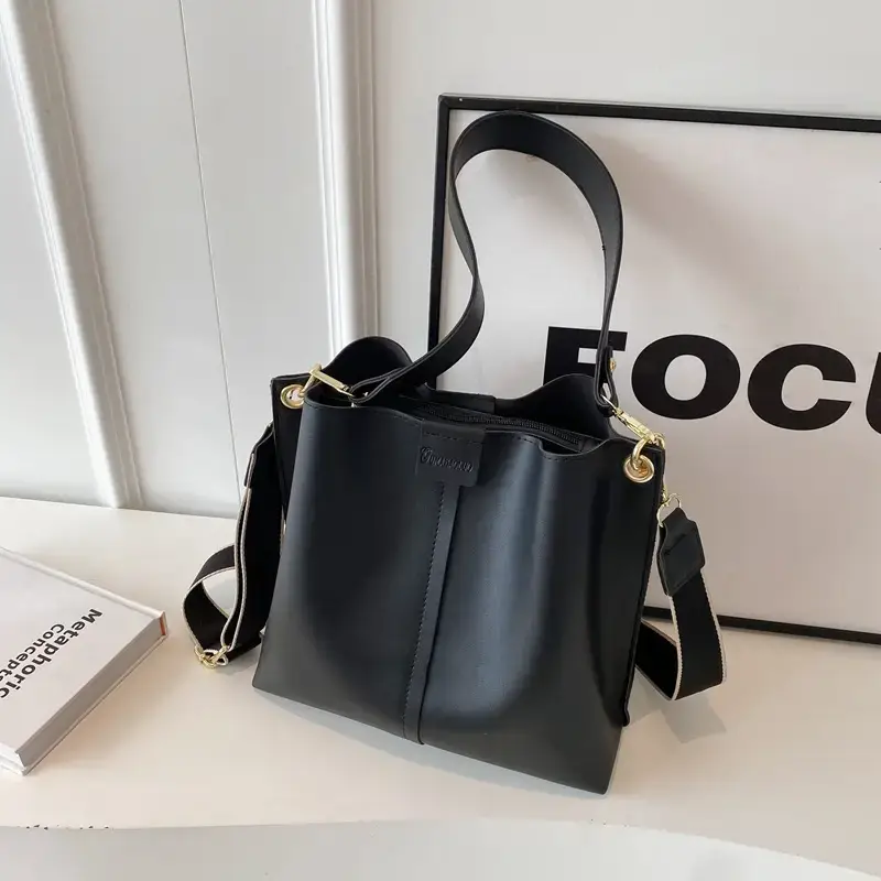 Black Bucket Bag Women 2023 New Fashion - Image 6