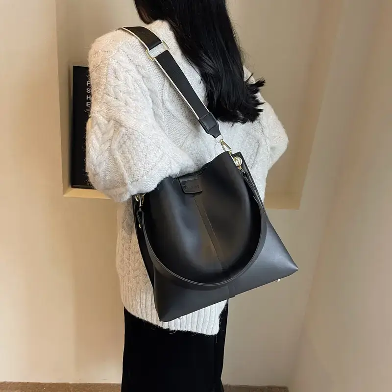 Black Bucket Bag Women 2023 New Fashion - Image 8