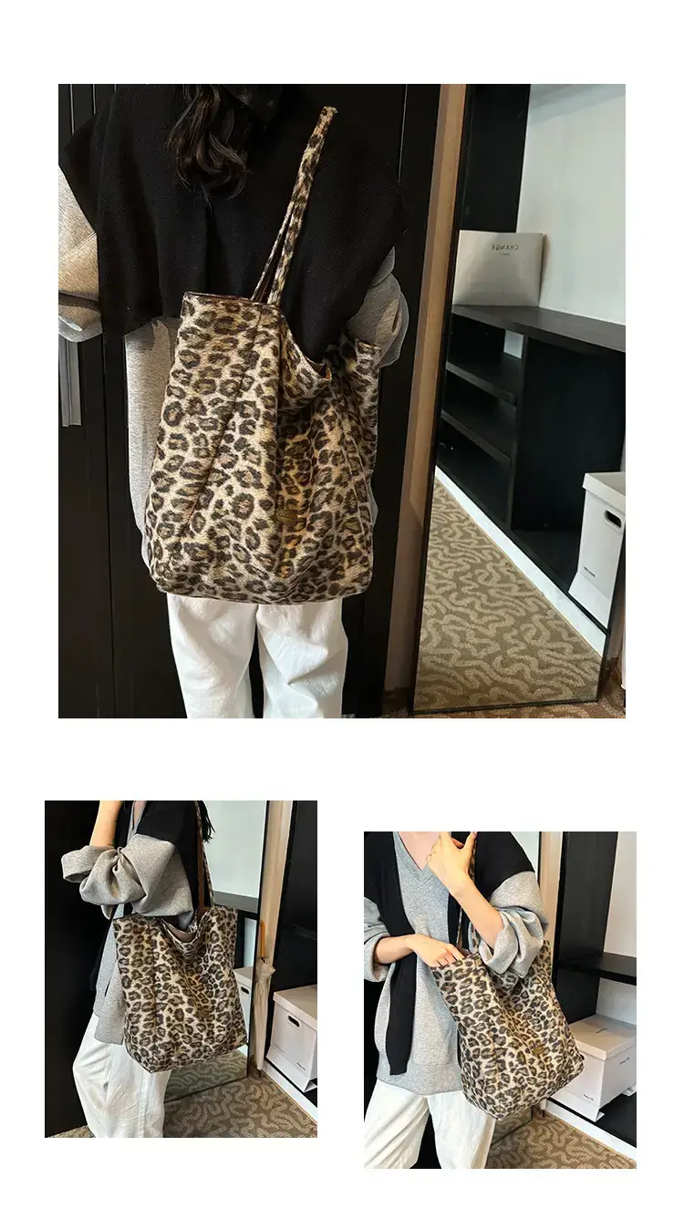 Women Leopard Print Large Tote Bag 2024 — feature 5
