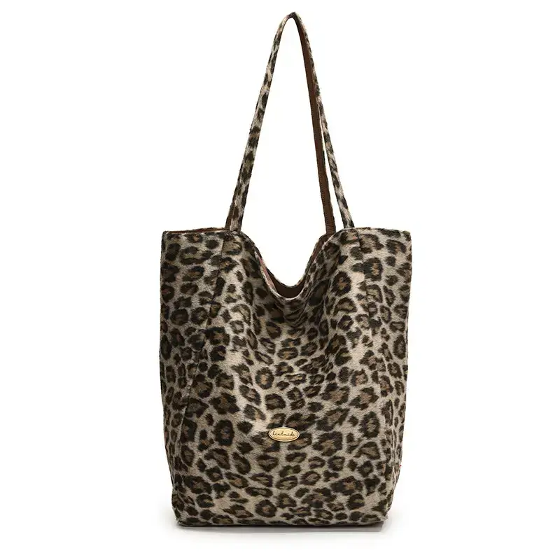 Women Leopard Print Large Tote Bag 2024 - Image 2